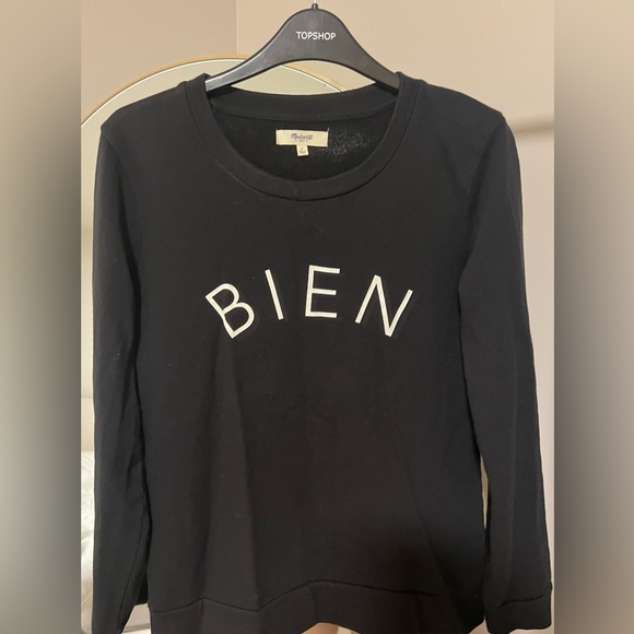 Madewell Bien Fait Graphic Black Sweatshirt Size Small - Picture 3 of 9